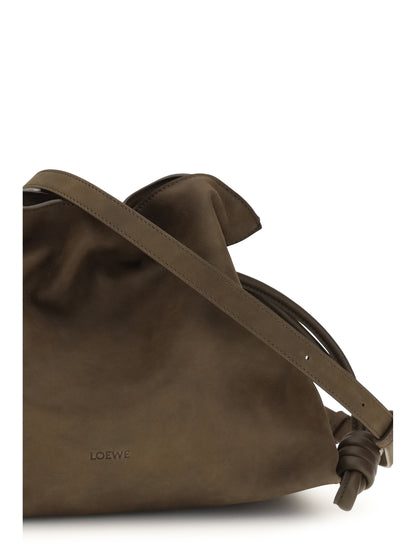 LOEWE Medium Flamenco Clutch in garnet nubuck