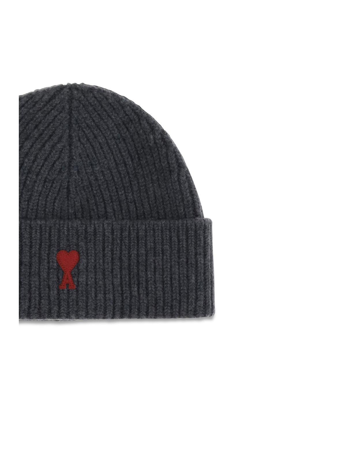 Ami Paris Quota Ami de Coeur wool Beanie - Gris Chine / Rouge