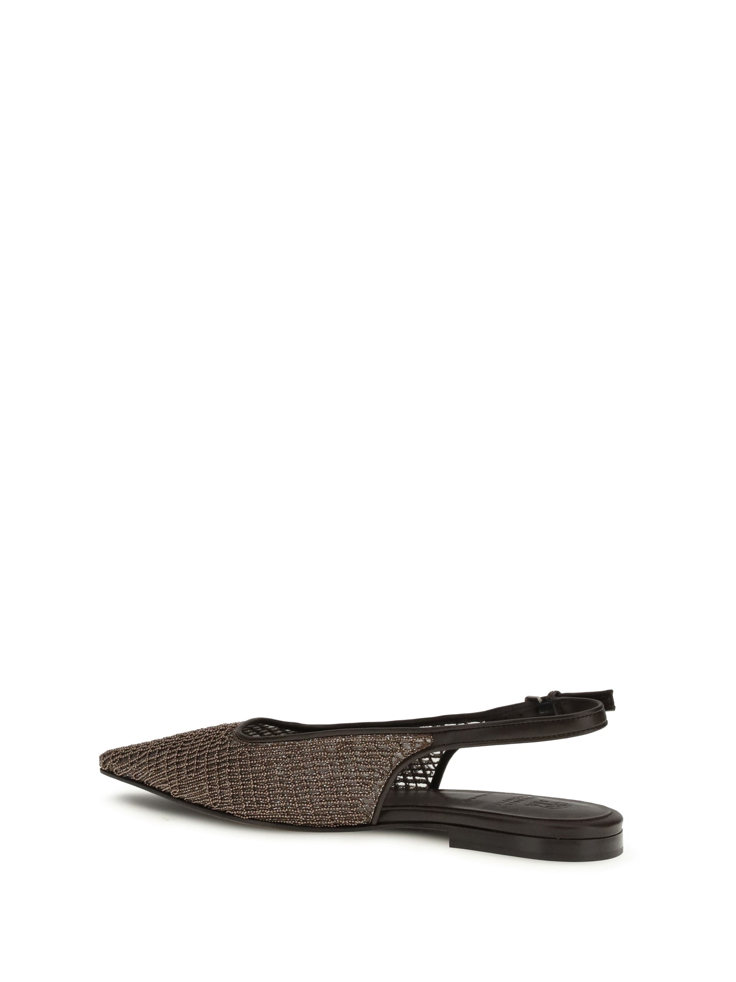BRUNELLO CUCINELLI Precious Net Embroidery slingback Ballerinas