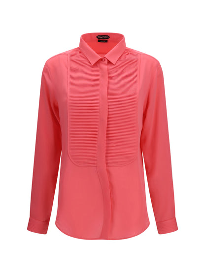 TOM FORD Tuxedo Shirt in silk with pleated bib
