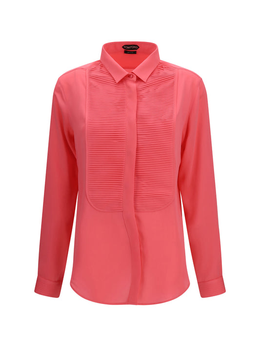TOM FORD Tuxedo Shirt in silk with pleated bib