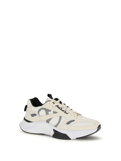 Valentino Garavani Demivee mesh and suede Sneakers - Bia/Bia/Grey C/Black/White-Ne-Ne