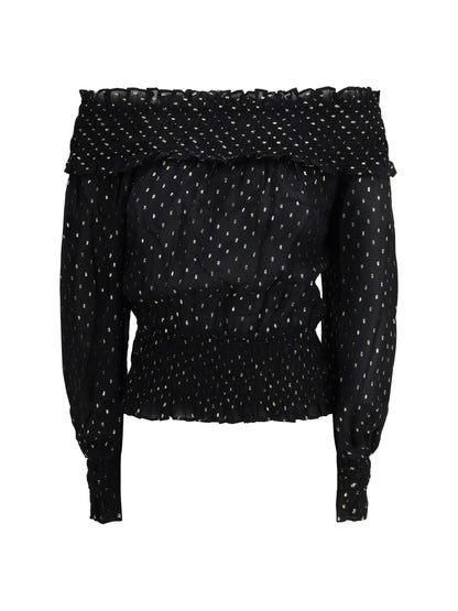 SELF-PORTRAIT Off-the-shoulder chiffon Top