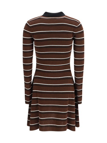 Ganni Striped wool polo Dress - Multicolour