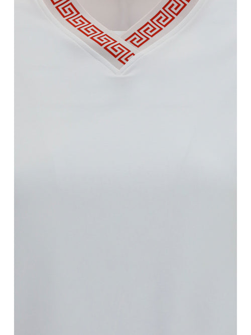 Versace T-shirt by Versace with greca details - Optical White