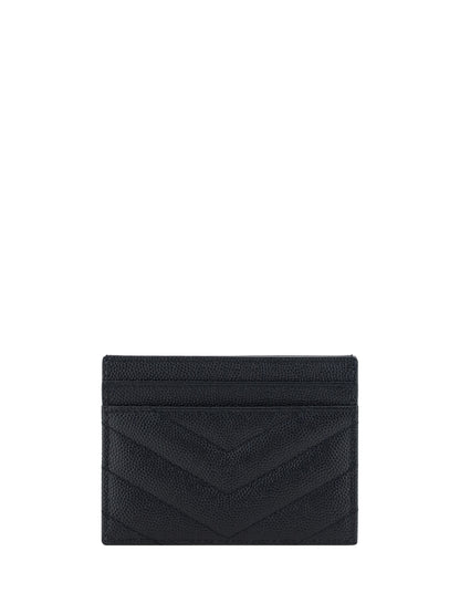 Saint Laurent Leather Cardholder - Black