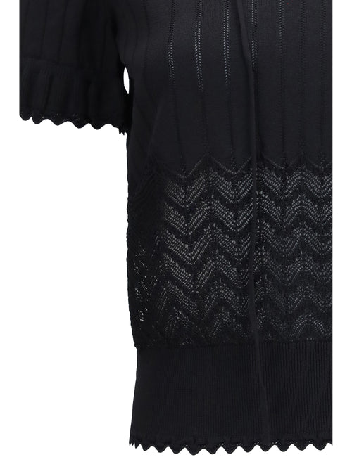 Alexander McQueen Open-knit T-shirt - Black