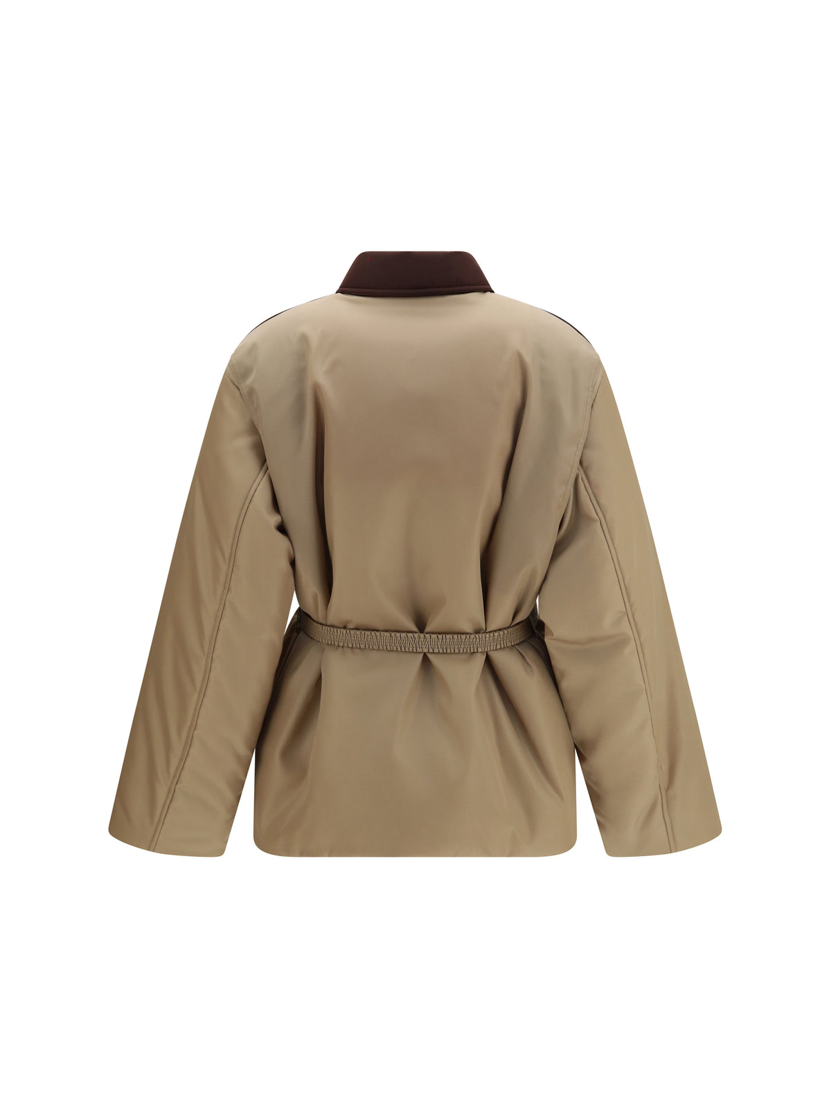 Versace Responsible Jacket in nylon twill - Intense Cocoa+Beige
