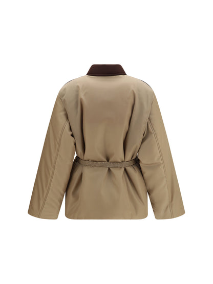Versace Responsible Jacket in nylon twill - Intense Cocoa+Beige