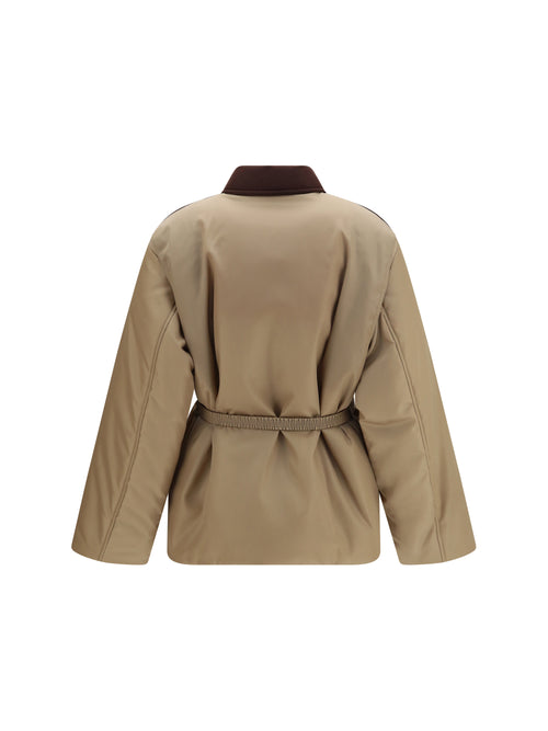 Versace Responsible Jacket in nylon twill - Intense Cocoa+Beige