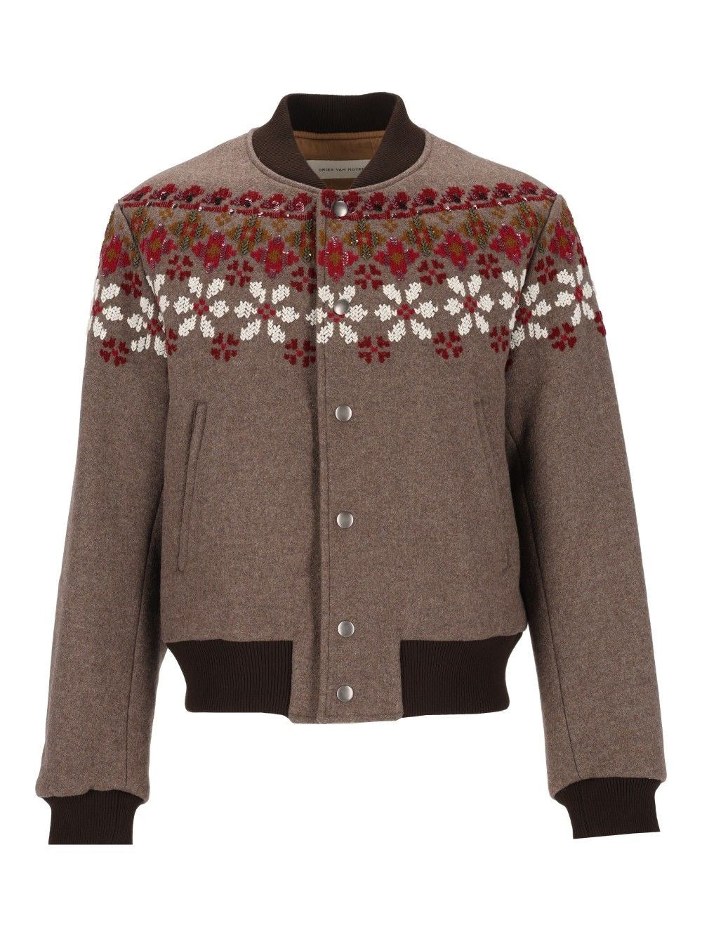 Dries Van Noten Valtor Wool Blend Bomber Jacket - Grey