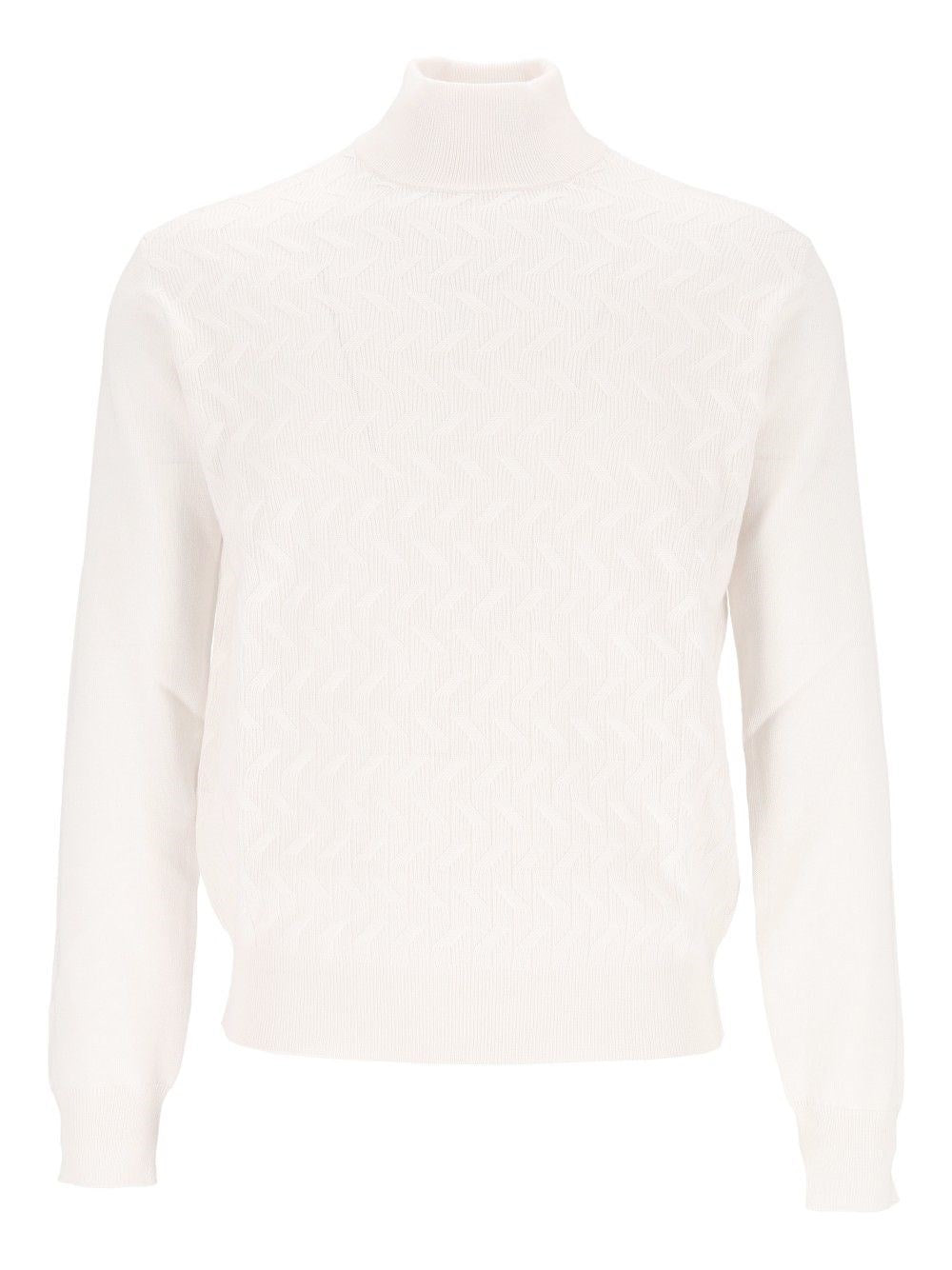 Corneliani Turtleneck With Inlays - White