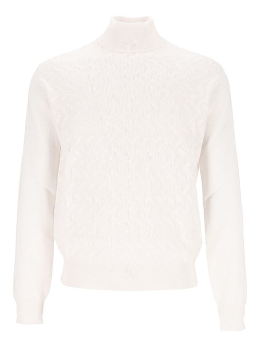 Corneliani Turtleneck With Inlays - White