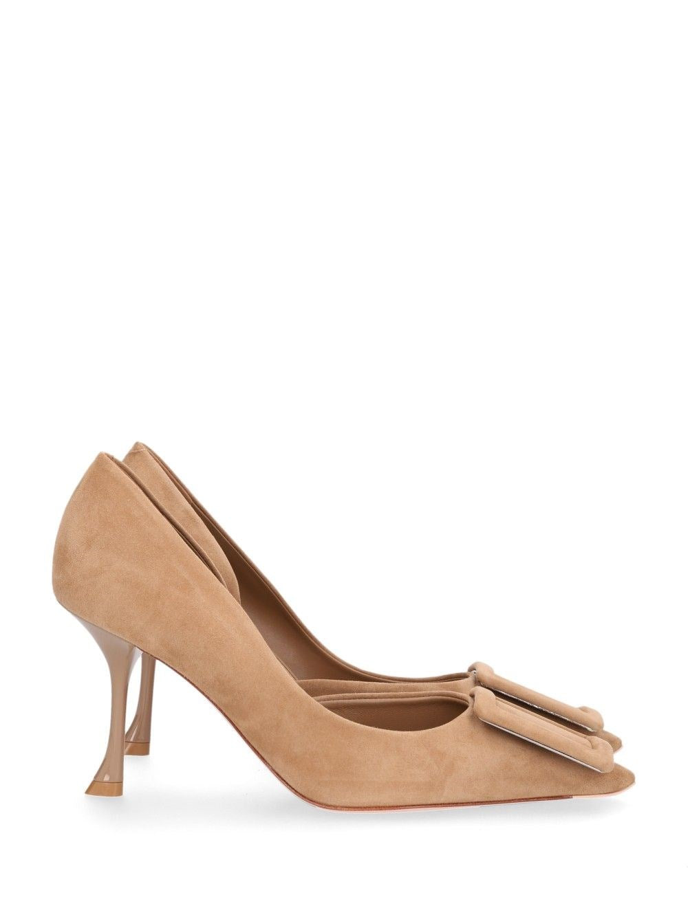 Roger Vivier Viv' In The City D'Orsay Suede Pumps - Beige
