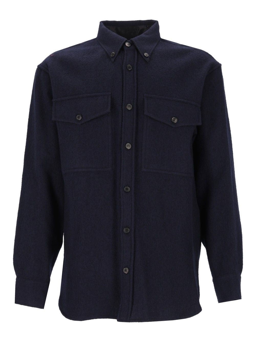 Dries Van Noten Wool Shirt Jacket - Blue