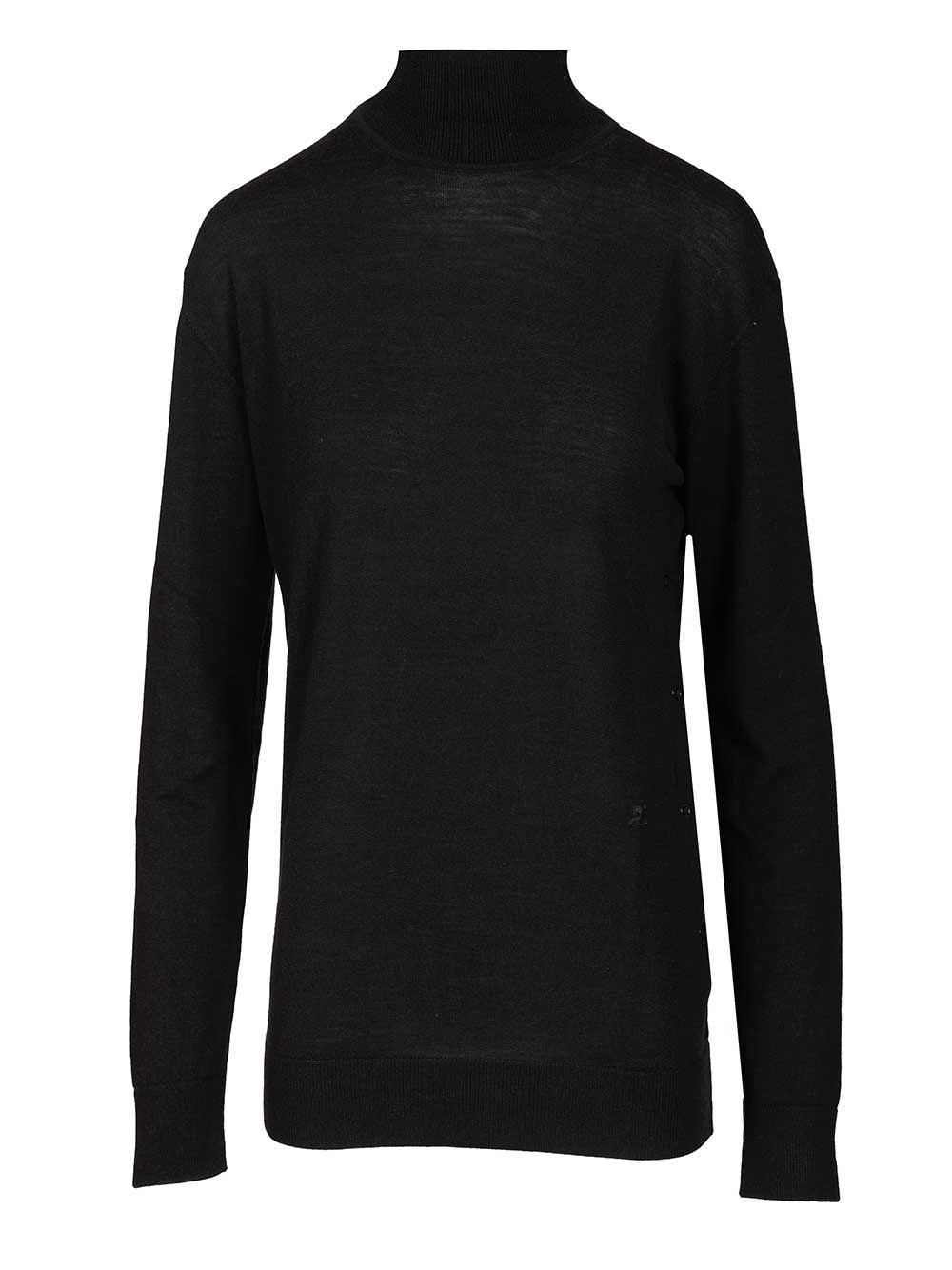 Courreges Turtleneck Sweater - Black