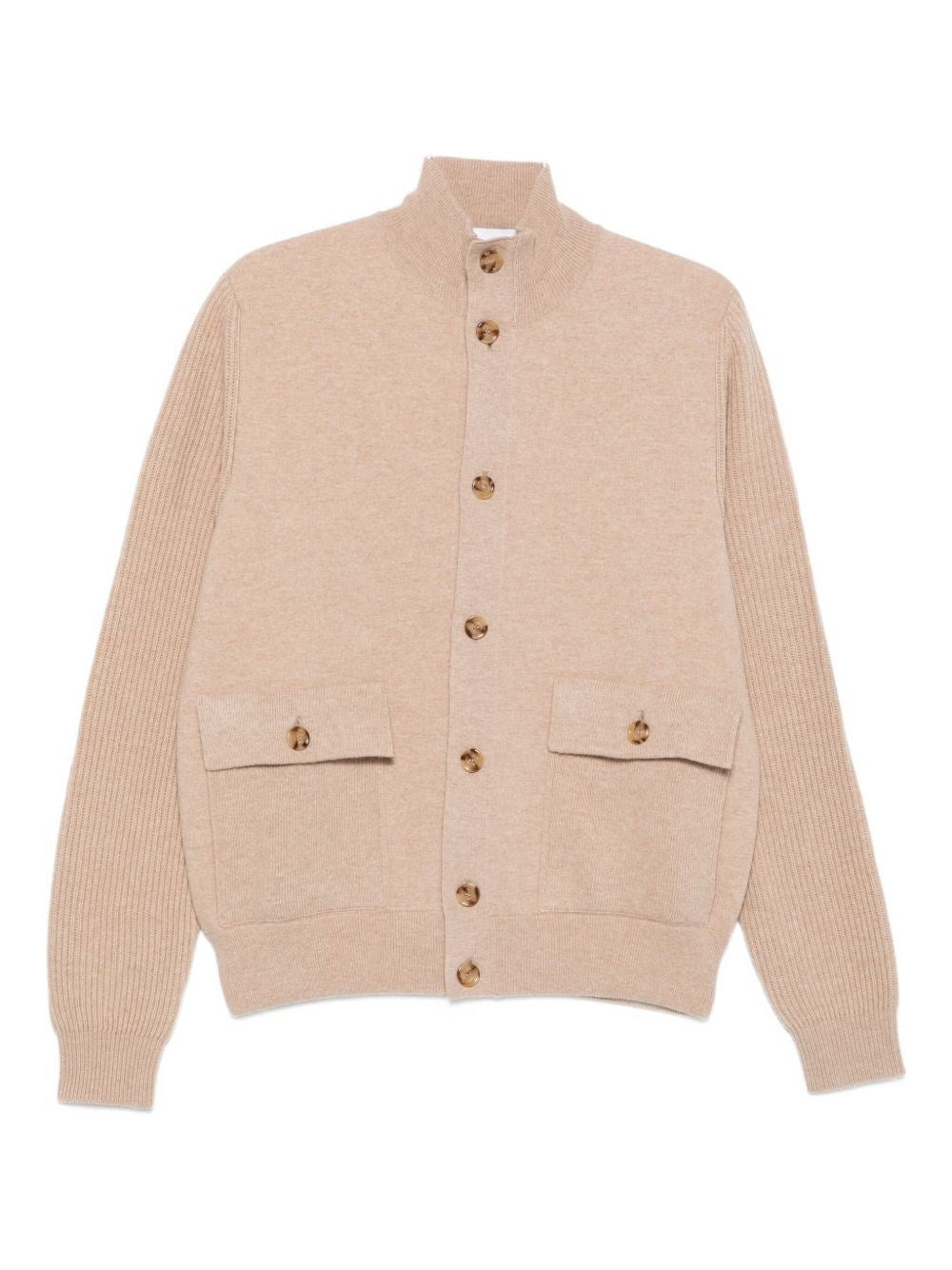 Lardini Knitted Bomber Jacket - Beige