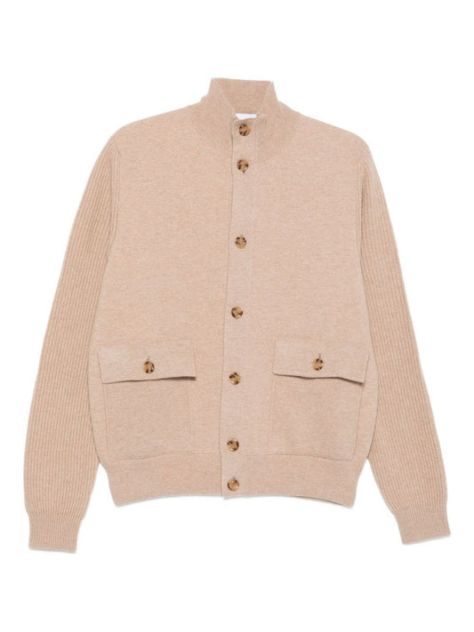 Lardini Knitted Bomber Jacket - Beige