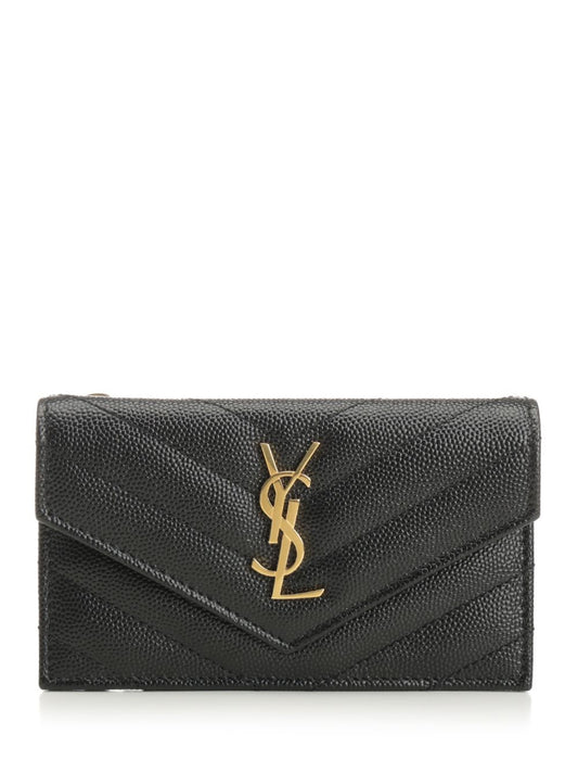 Saint Laurent "Fragments Cassandre" Card Holder - Black