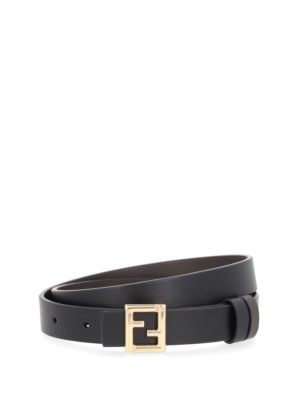 Fendi Reversible Ff Leather Belt - Black