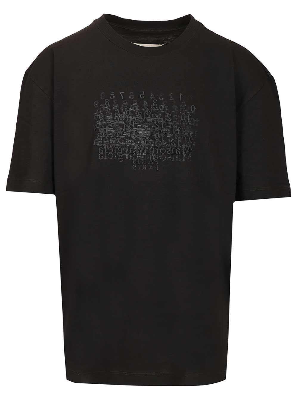 Maison Margiela Numeric Cotton T-Shirt - Black