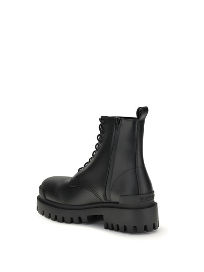 Balenciaga Strike Lace-Up Boots - Black