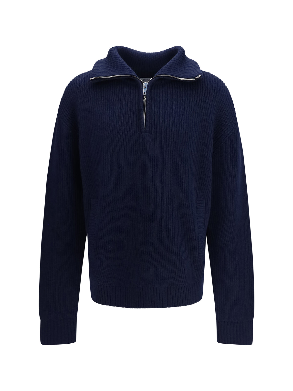 Balenciaga Ribbed knit zip Sweater - Navy