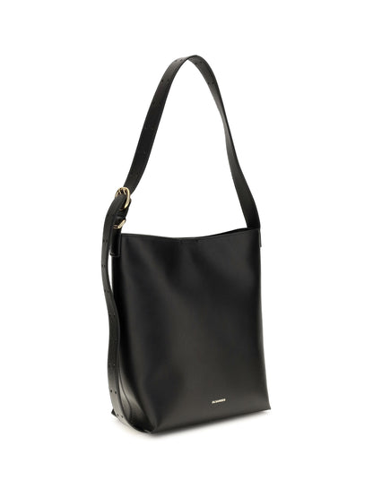 Jil Sander Cannolo leather Shoulder Bag - Black