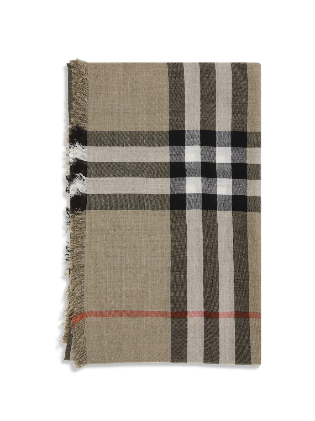 Burberry Check reversible wool and silk Scarf - Sand/Vole Brown