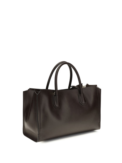 Givenchy Medium Antigona Catchall glossy grained leather Handbag - Chocolate