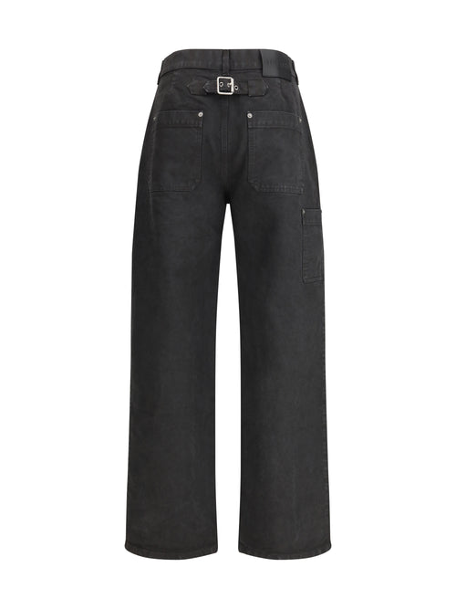 Loewe Baggy Jeans with a decorative single belt detail - Anthracite