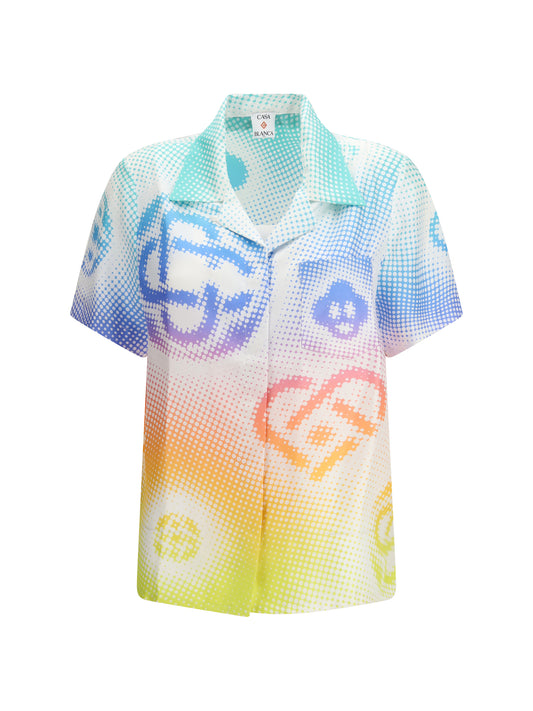 CASABLANCA Halftone logo short-sleeve Shirt