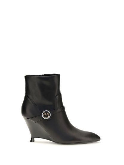 Pinko Gwen leather ankle Boots - Black