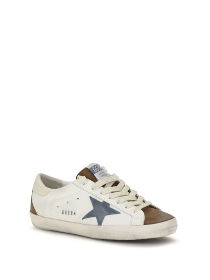 Golden Goose Super Star Sneakers - White/Brown/Blue Denim/Cream