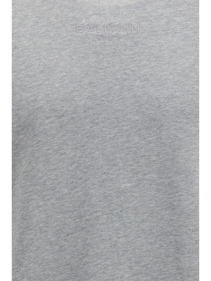 Balmain Embroidered logo crewneck Sweatshirt - Gris Chiné/Gris Chiné