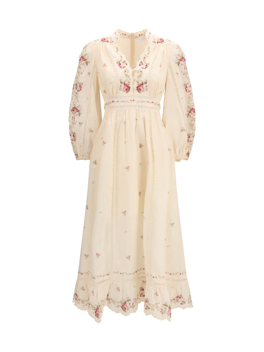ZIMMERMANN Patience plunging midi Dress