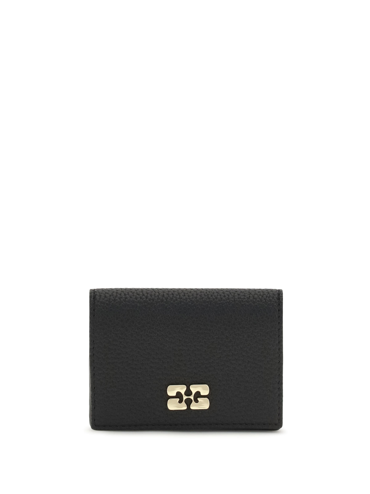 Ganni Ganni Bou Card Holder With Flap Grained - Black