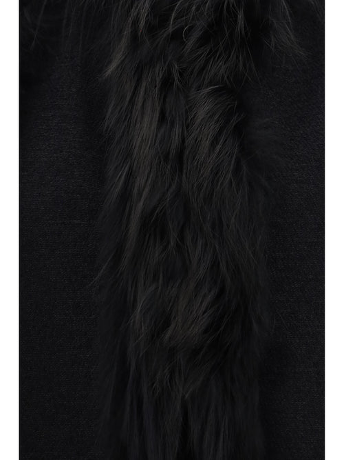 Fendi Wool and fox Fur Gilet - Black