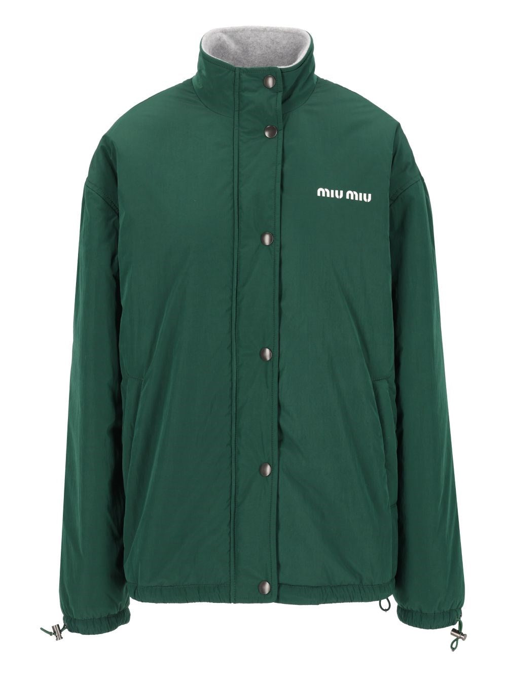 Miu Miu Blouson In Pongé - Green