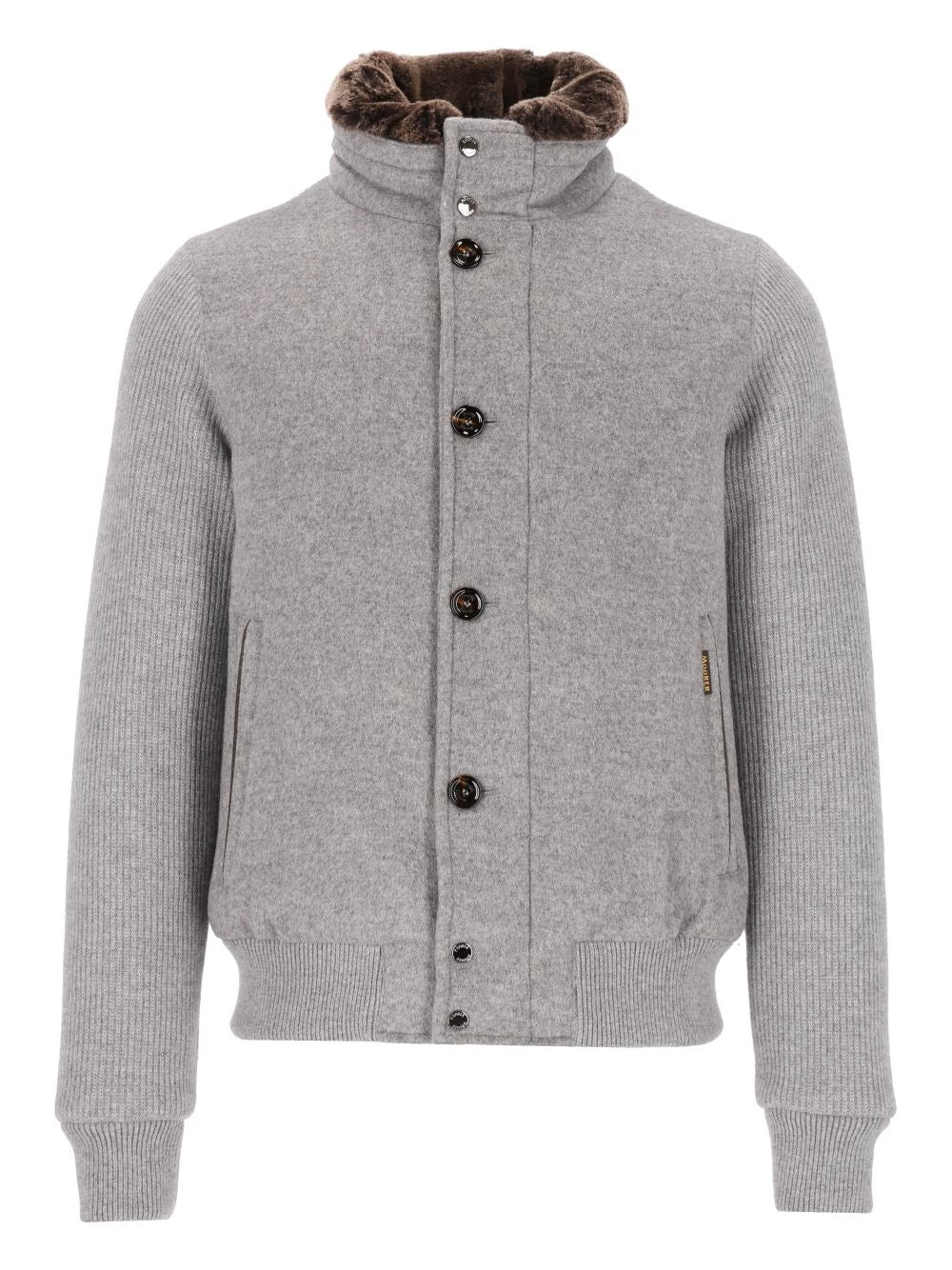 Moorer "Levion" Jacket In Virgin Wool And Cashmere - Grey