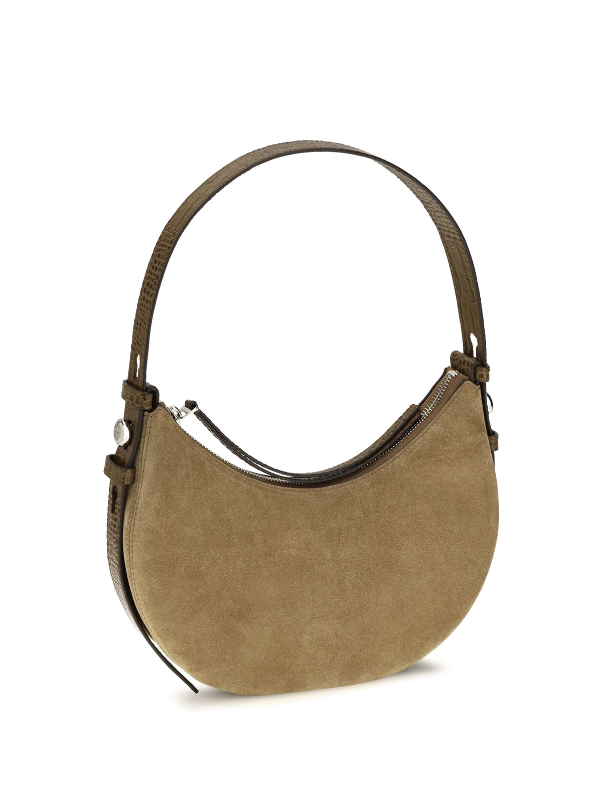 Tory Burch Romy suede crescent Shoulder Bag - Stone
