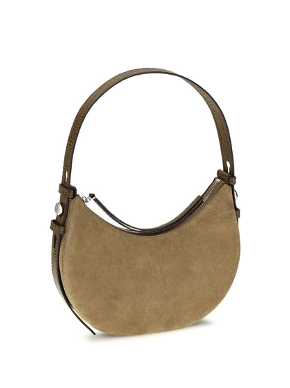 Tory Burch Romy suede crescent Shoulder Bag - Stone