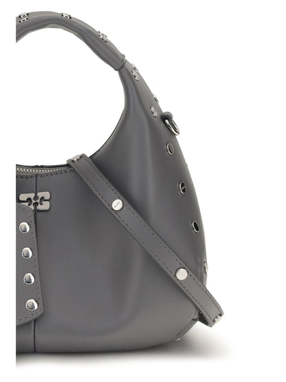 Ganni Mini studded Hobo Handbag - Quiet Shade