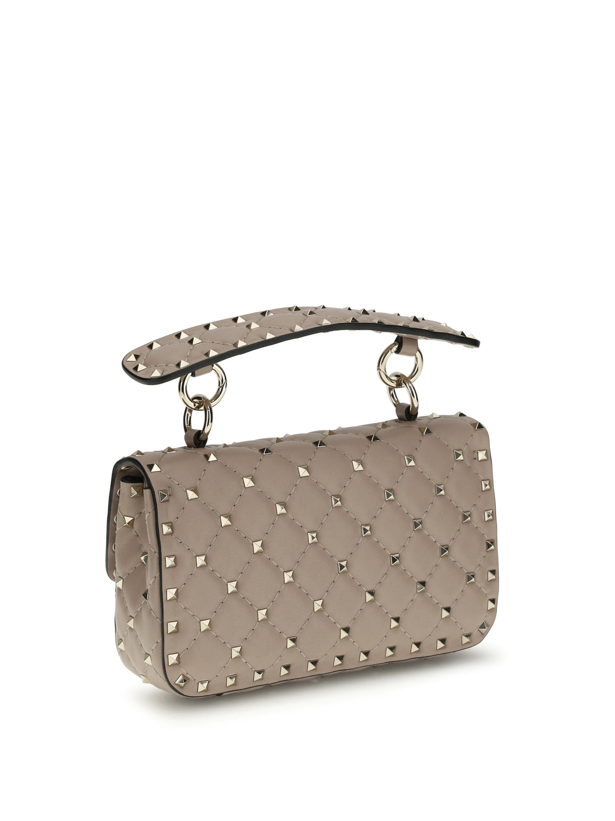Valentino Garavani Rockstud Spike mini Top Handle Bag in nappa - Poudre
