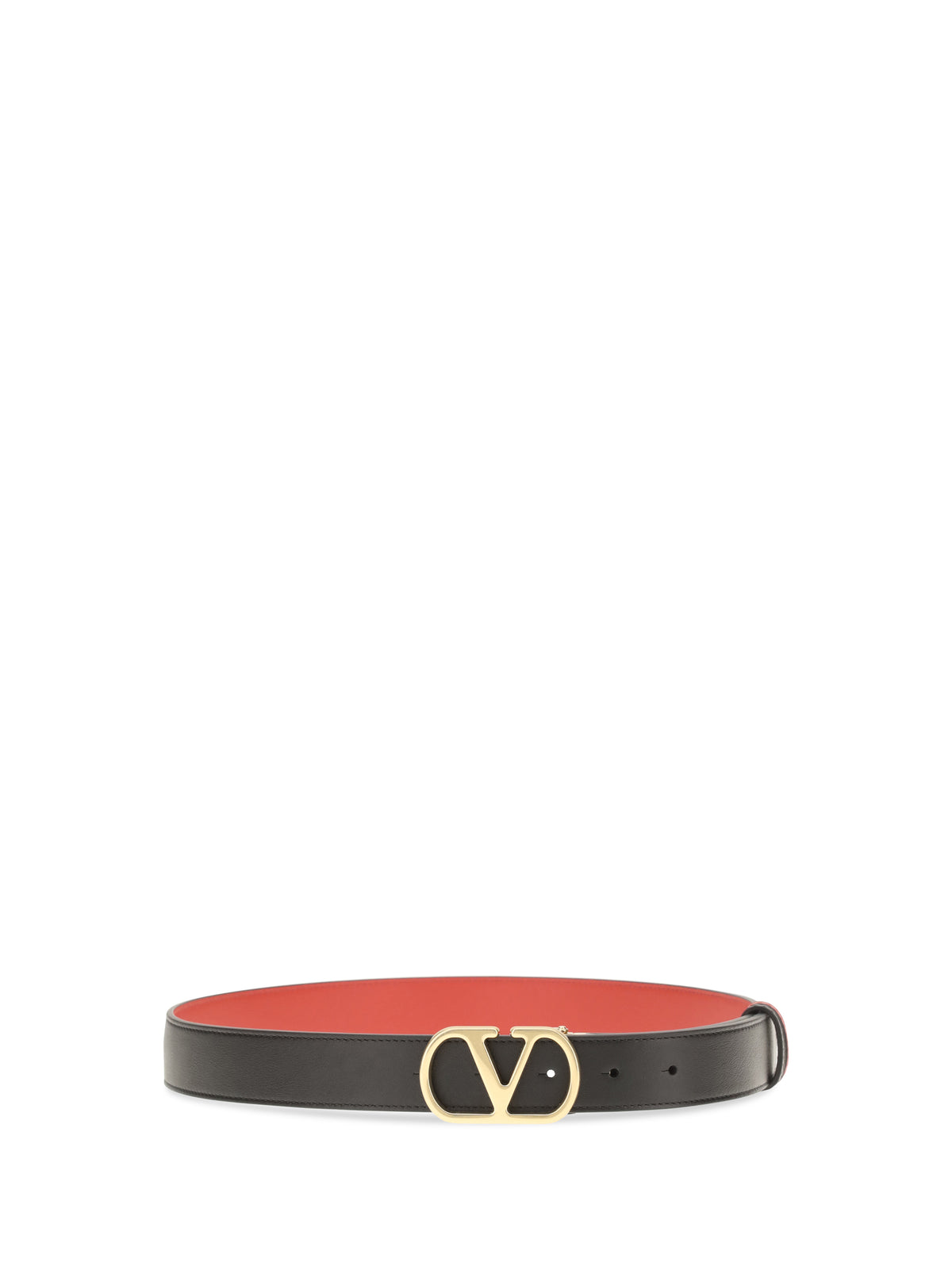 Valentino Garavani Reversible VLogo Signature Belt - Black/Rouge Pur