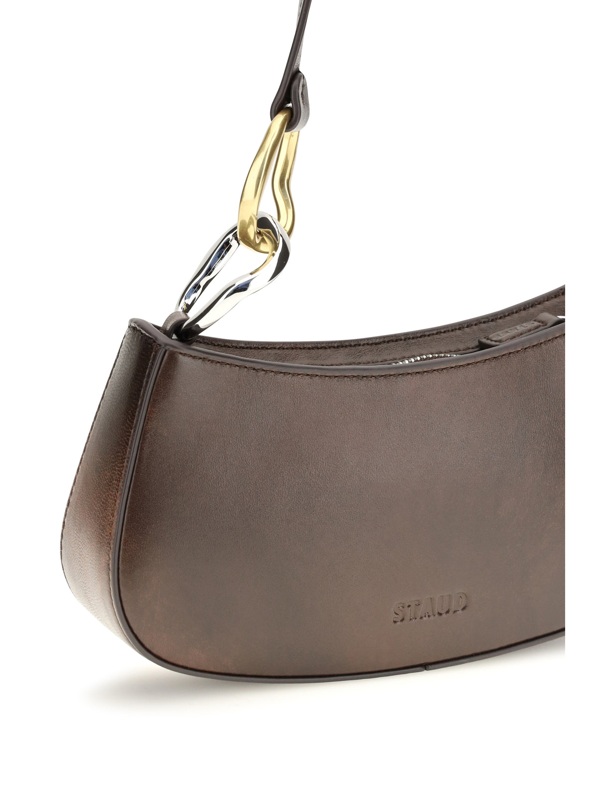 Staud Ollie Shoulder Bag - Espresso Distressed