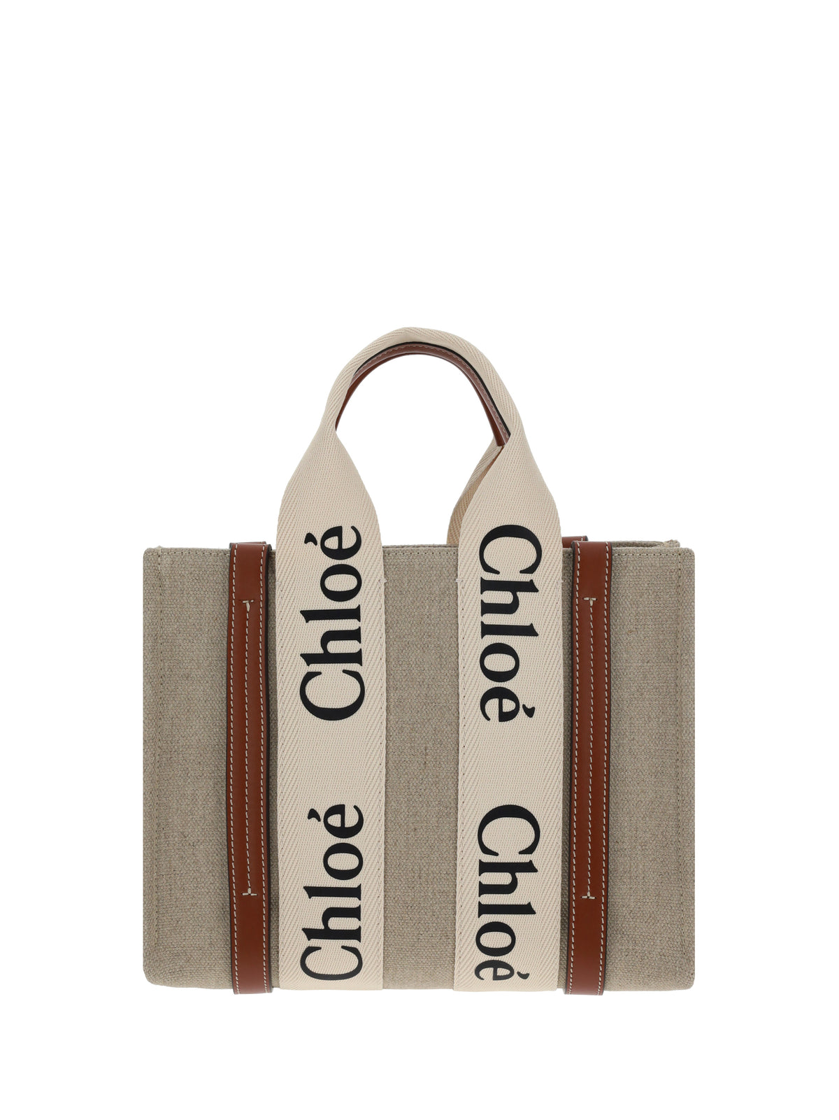 Chloé Woody Handbag - White - Brown 1
