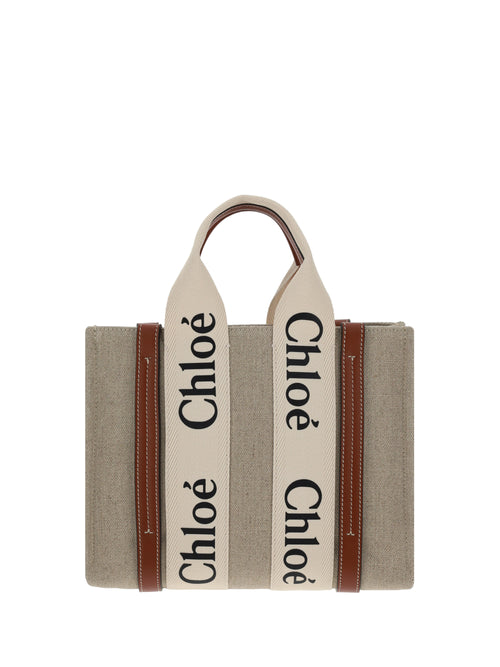 Chloé Woody Handbag - White - Brown 1