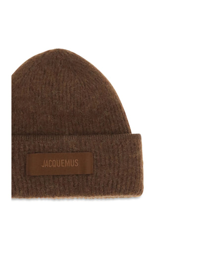 Jacquemus Gros Grain Ribbed Beanie - Brown