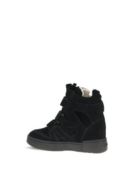 Isabel Marant Wedge leather Sneakers IM3-GZ - Black Midnight